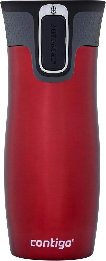 Contigo West Loop Autoseal Travel Mug, Stainless Steel Thermal Mug, Vacuum Flask, Leakproof Tumbler, Coffee Mug with BPA-Free Easy-Clean Lid