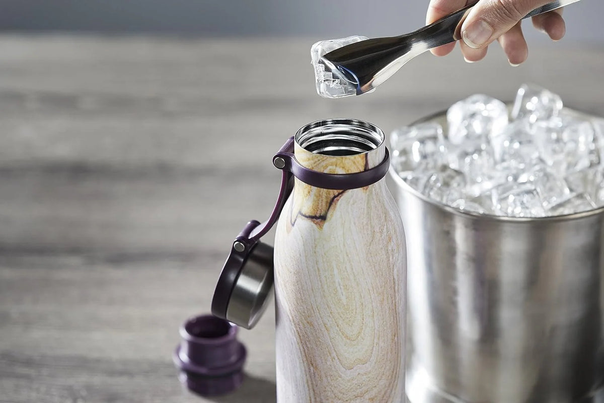 Contigo Matterhorn Vaccum Insulated Stainless Steel Water Bottle with Leak-Proof Chug Cap, Drinks Stay Cold up to 24 Hours or Hot up to 10 Hours, Fits Most Cup Holders, 20oz White Marble
