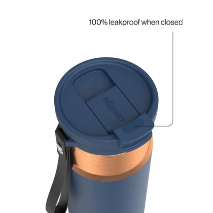 Contigo DualSip 24 oz Stainless Steel Vacuum-Insulated Water Bottle with Carry Strap & 2-in-1 Leakproof Lid (Straw or Spout), BPA-Free & Lead-Free, Dishwasher Safe