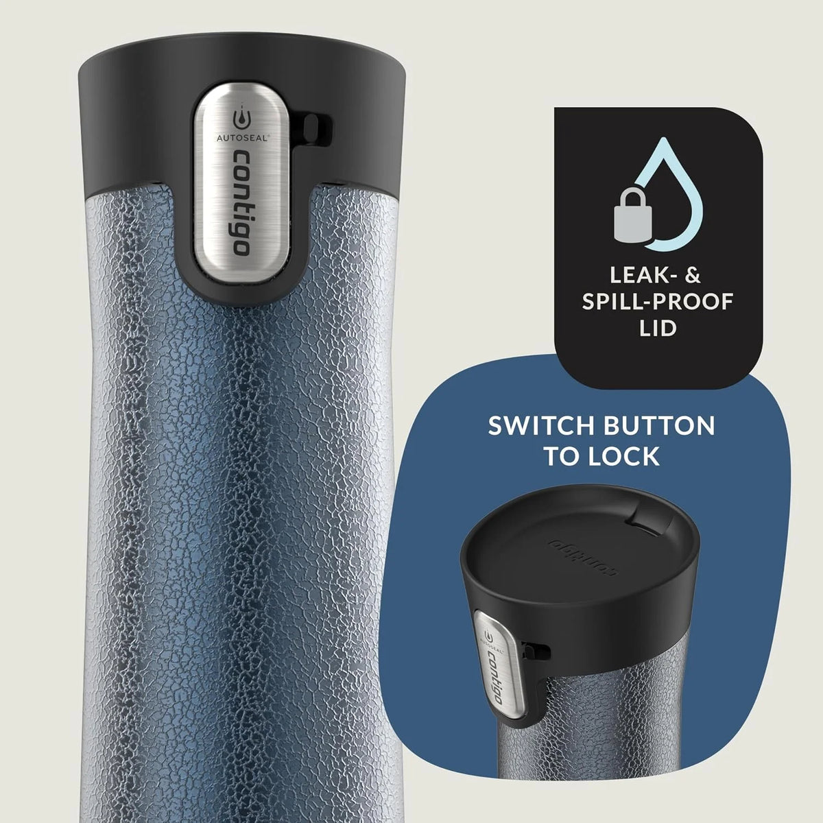 Contigo AUTOSEAL West Loop Vacuum-Insulated Stainless Steel Travel Mug with Easy-Clean Lid 24 oz Crystal Agave