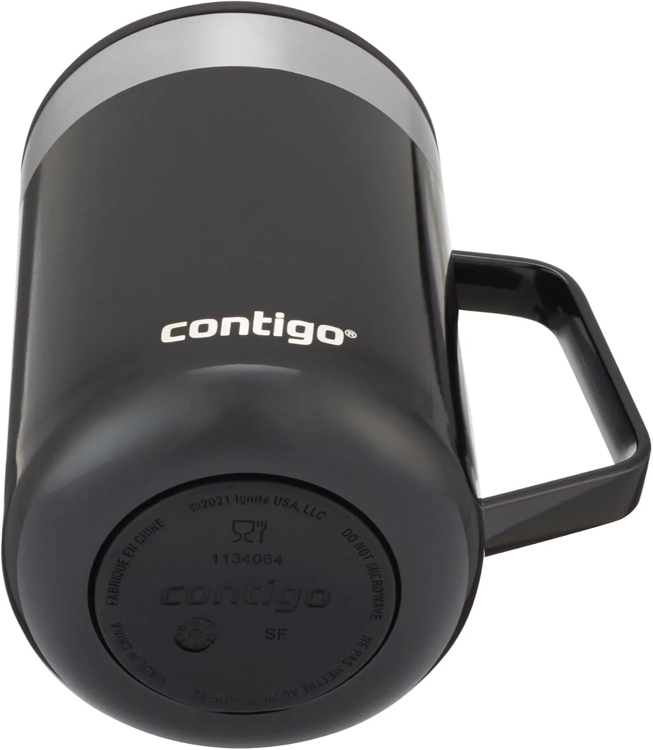 Contigo Streeterville Desk Mug, Insulated Coffee Mug with Stainless Steel Handle, Coffee to go Mug with lid, Keeps Coffee and Tea Warm for up to 5 Hours, Ideal for Office & Home, 410 ml