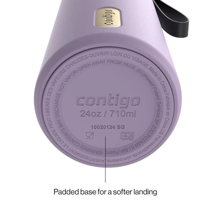 Contigo DualSip 24 oz Stainless Steel Vacuum-Insulated Water Bottle with Carry Strap & 2-in-1 Leakproof Lid (Straw or Spout), BPA-Free & Lead-Free, Dishwasher Safe