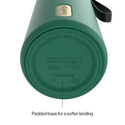 Contigo DualSip 24 oz Stainless Steel Vacuum-Insulated Water Bottle with Carry Strap & 2-in-1 Leakproof Lid (Straw or Spout), BPA-Free & Lead-Free, Dishwasher Safe