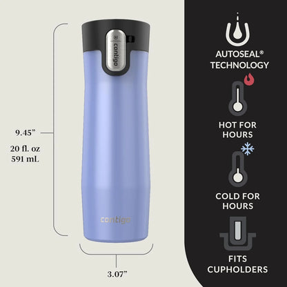 Contigo AUTOSEAL West Loop Vacuum-Insulated Stainless Steel Travel Mug with Easy-Clean Lid 24 oz Crystal Agave