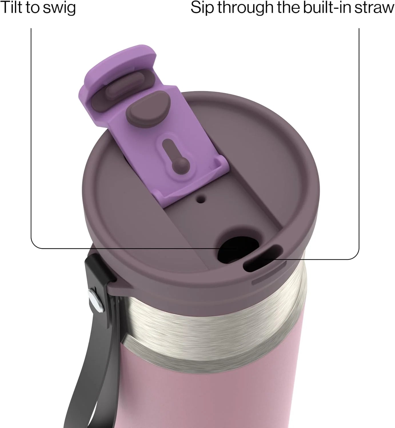 Contigo DualSip 16 oz Compact Stainless Steel Vacuum-Insulated Water Bottle with 2-in-1 Leakproof Lid (Straw or Spout), BPA-Free & Lead-Free, Dishwasher Safe