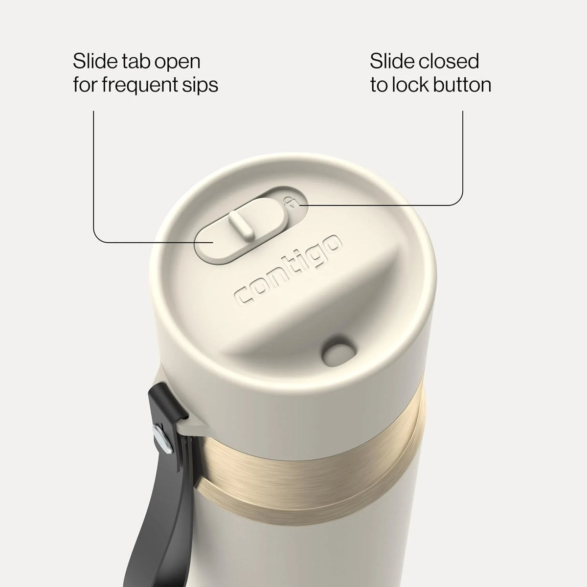 Contigo AutoSeal 24 oz Stainless Steel Vacuum-Insulated Water Bottle with Leakproof Push-Button Spout & Lock, Carry Strap, BPA-Free & Lead-Free, Dishwasher Safe