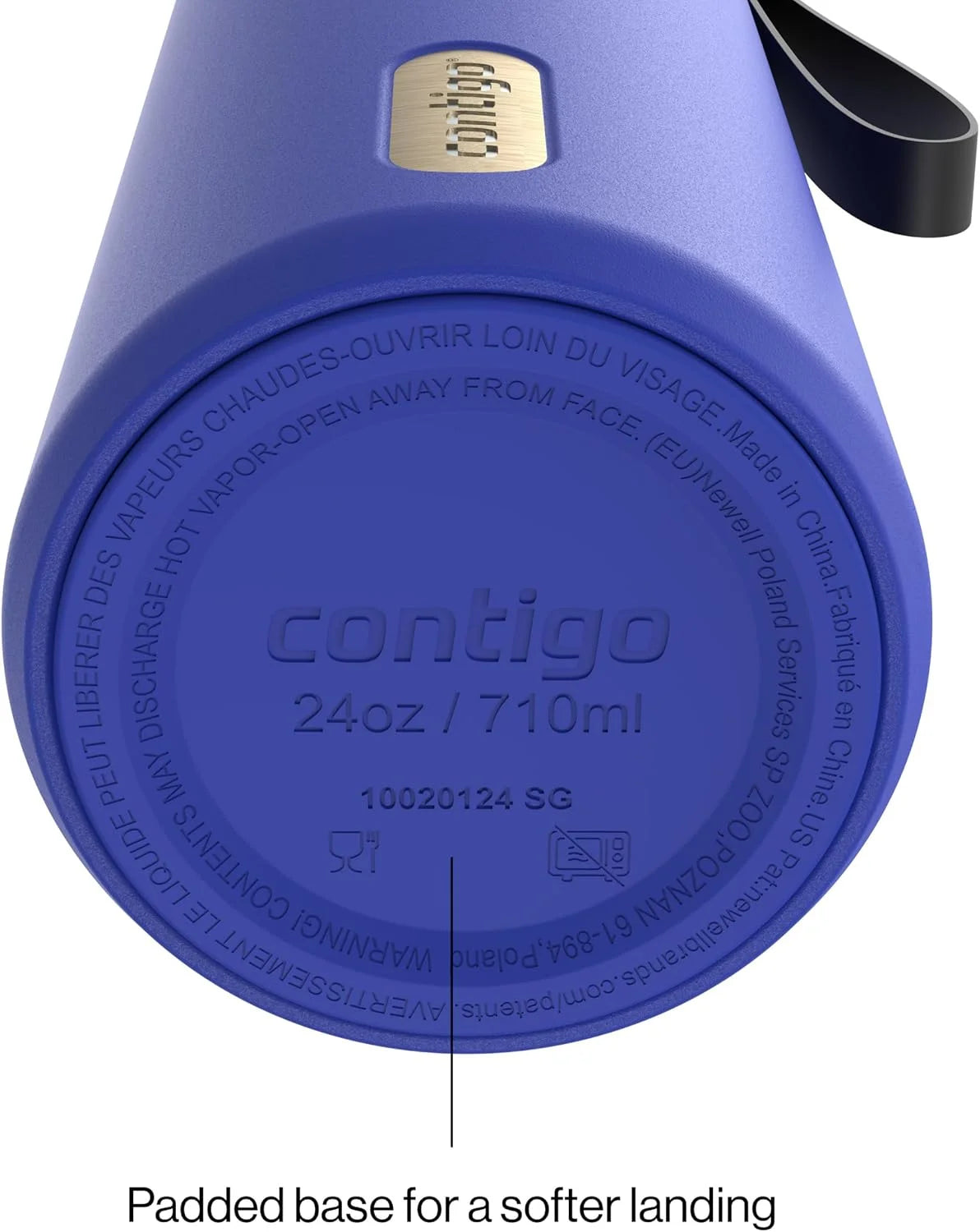 Contigo SnapSeal 24 oz Stainless Steel Vacuum-Insulated Water Bottle with Leakproof AutoClose Lid, Carry Strap & Reusable Straw, BPA-Free & Lead-Free, Dishwasher Safe