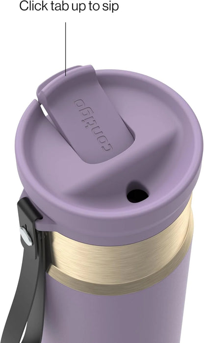 Contigo SnapSeal 24 oz Stainless Steel Vacuum-Insulated Water Bottle with Leakproof AutoClose Lid, Carry Strap & Reusable Straw, BPA-Free & Lead-Free, Dishwasher Safe