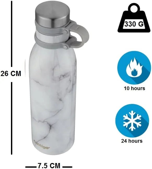 Contigo Matterhorn Couture Water Bottle, Stainless Steel BPA-Free Insulated Drinks Bottle, 100% Leak-Proof Vacuum Flask, Thermalock Keeps Beverages up to 24h Cold or 10h hot, 590 ml