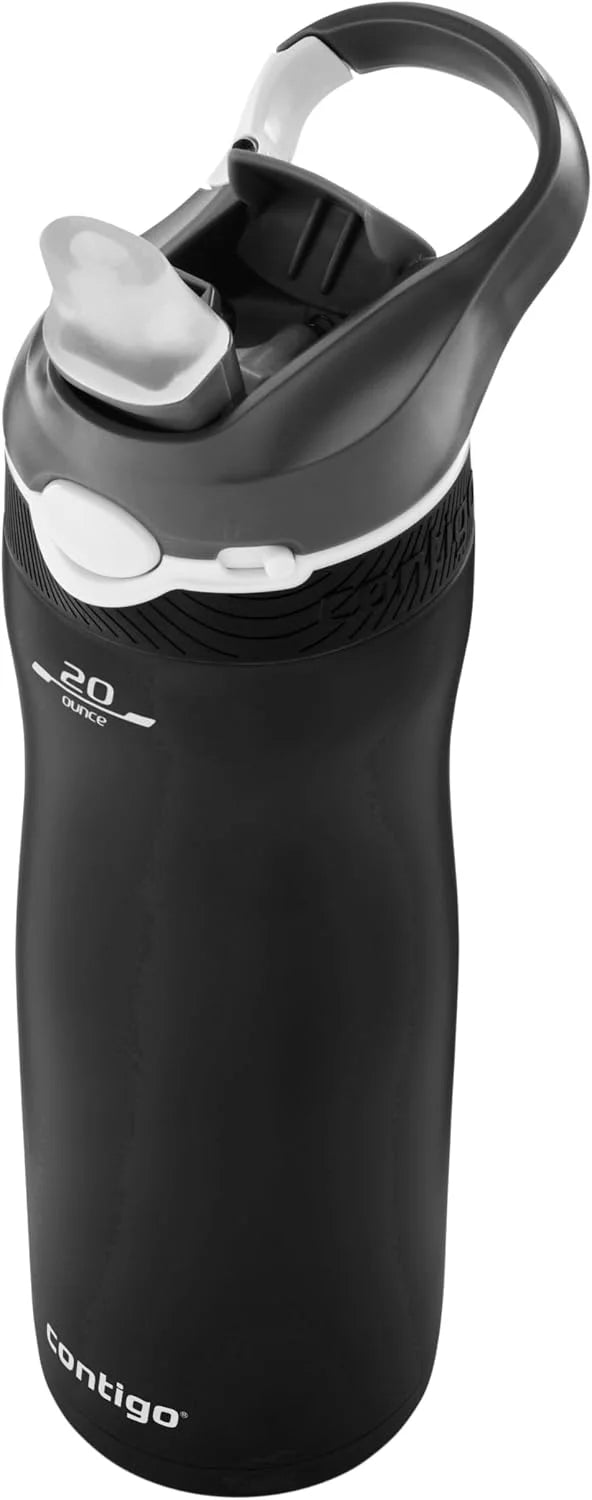 Contigo Ashland Chill Water Bottle with Straw, Keeps drinks cool for 24 h, insulated Stainless Steel Drinking Bottle, Leak-Proof Thermal Bottle, Sports Bottle for gym, Bike, Hiking, 590 ml