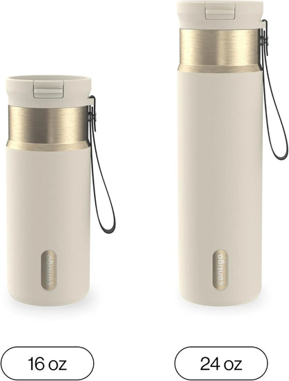 Contigo SnapSeal 24 oz Stainless Steel Vacuum-Insulated Water Bottle with Leakproof AutoClose Lid, Carry Strap & Reusable Straw, BPA-Free & Lead-Free, Dishwasher Safe