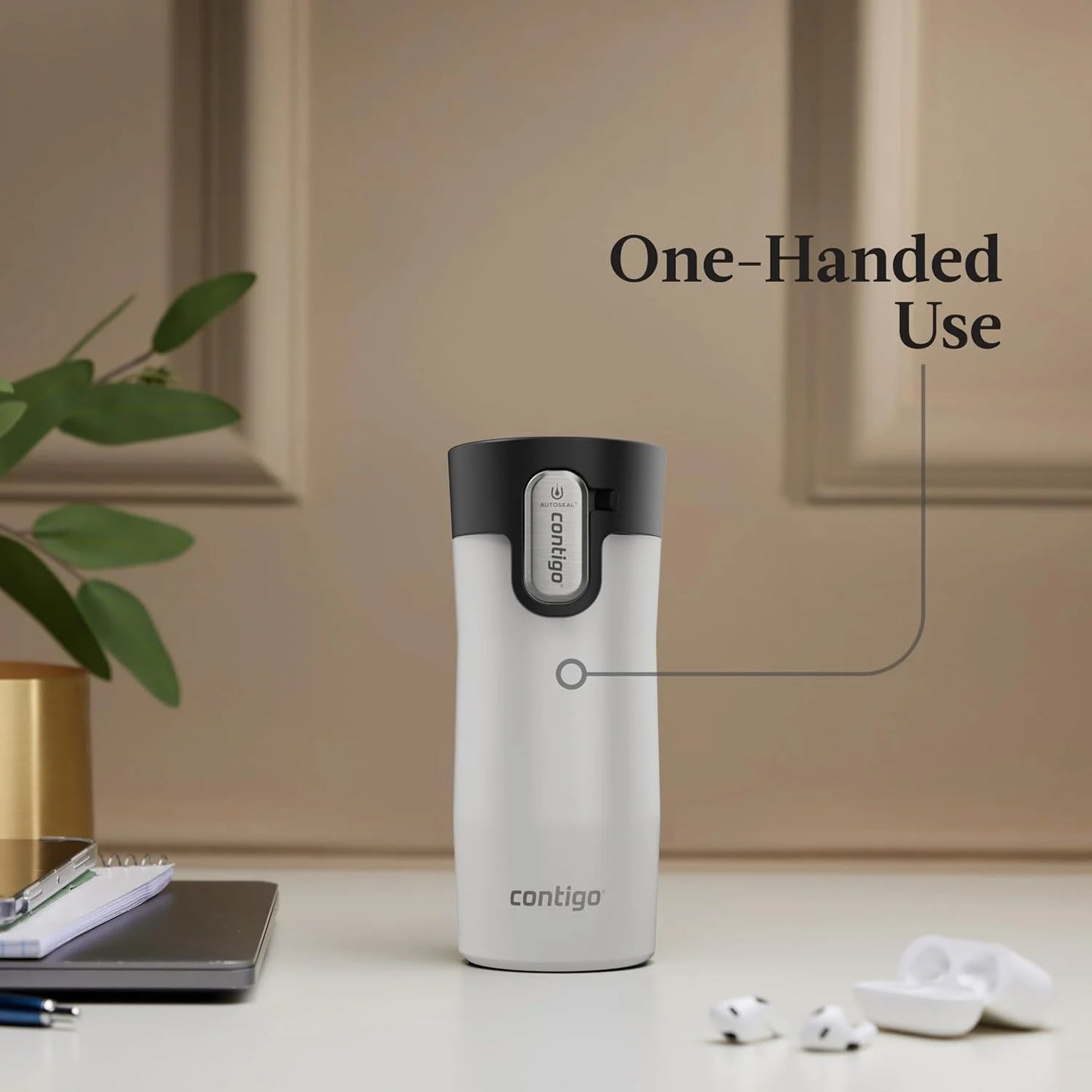 Contigo AUTOSEAL West Loop Vacuum-Insulated Stainless Steel Travel Mug with Easy-Clean Lid 24 oz Crystal Agave