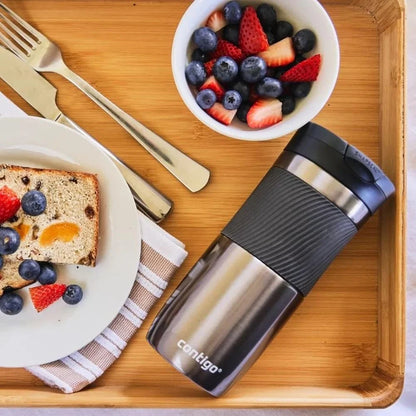 Contigo Byron Snapseal Travel Mug, Stainless Steel Thermal mug, vacuum flask, leakproof tumbler, coffee mug with BPA free Easy-Clean Lid, 470 ml, Vivacious