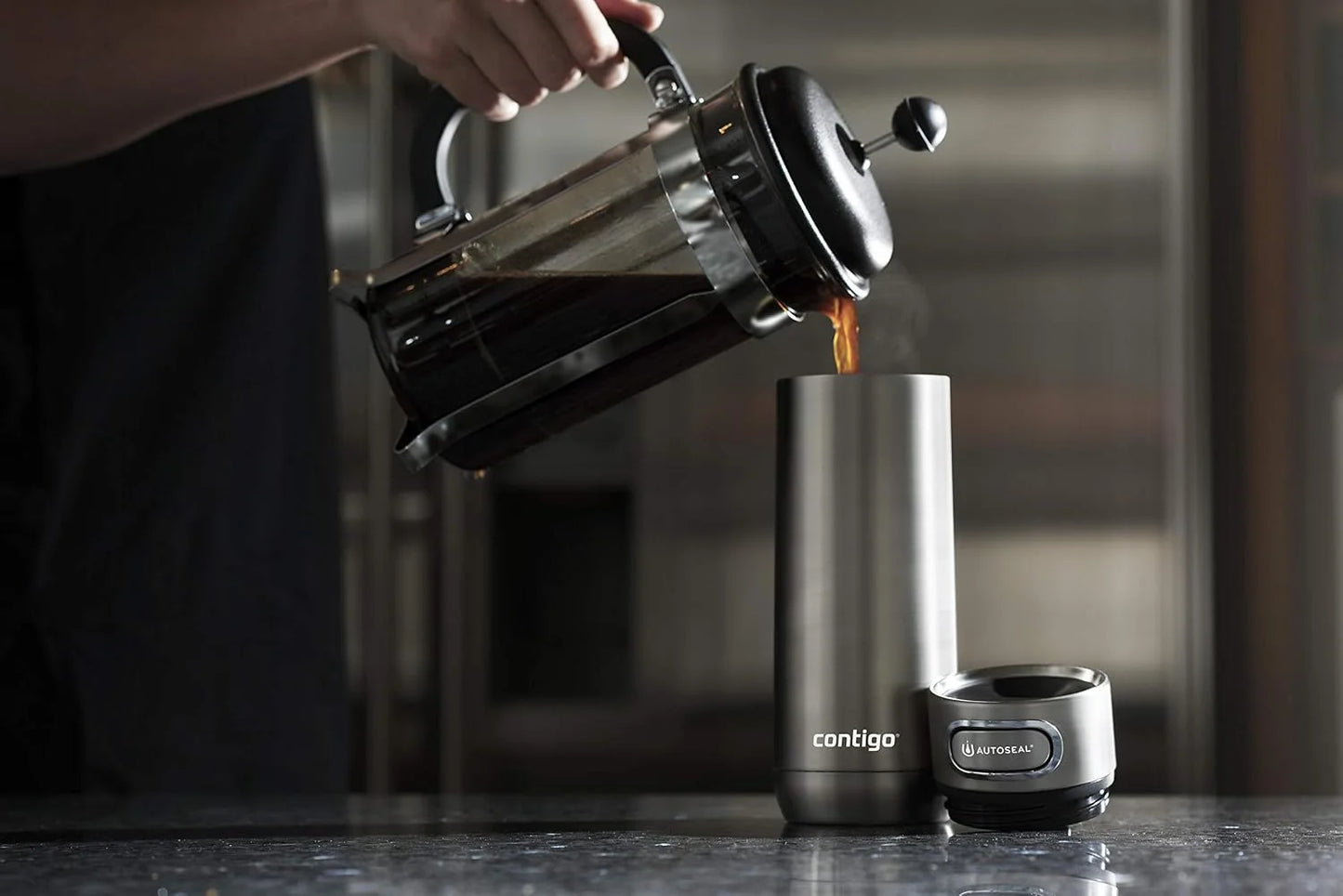 Contigo Luxe Autoseal 360 ml Stainless Steel Thermal Mug, Vacuum Flask, Leakproof Tumbler, Dishwasher Safe, Coffee Mug with BPA Free Easy-Clean Lid, Cornflower