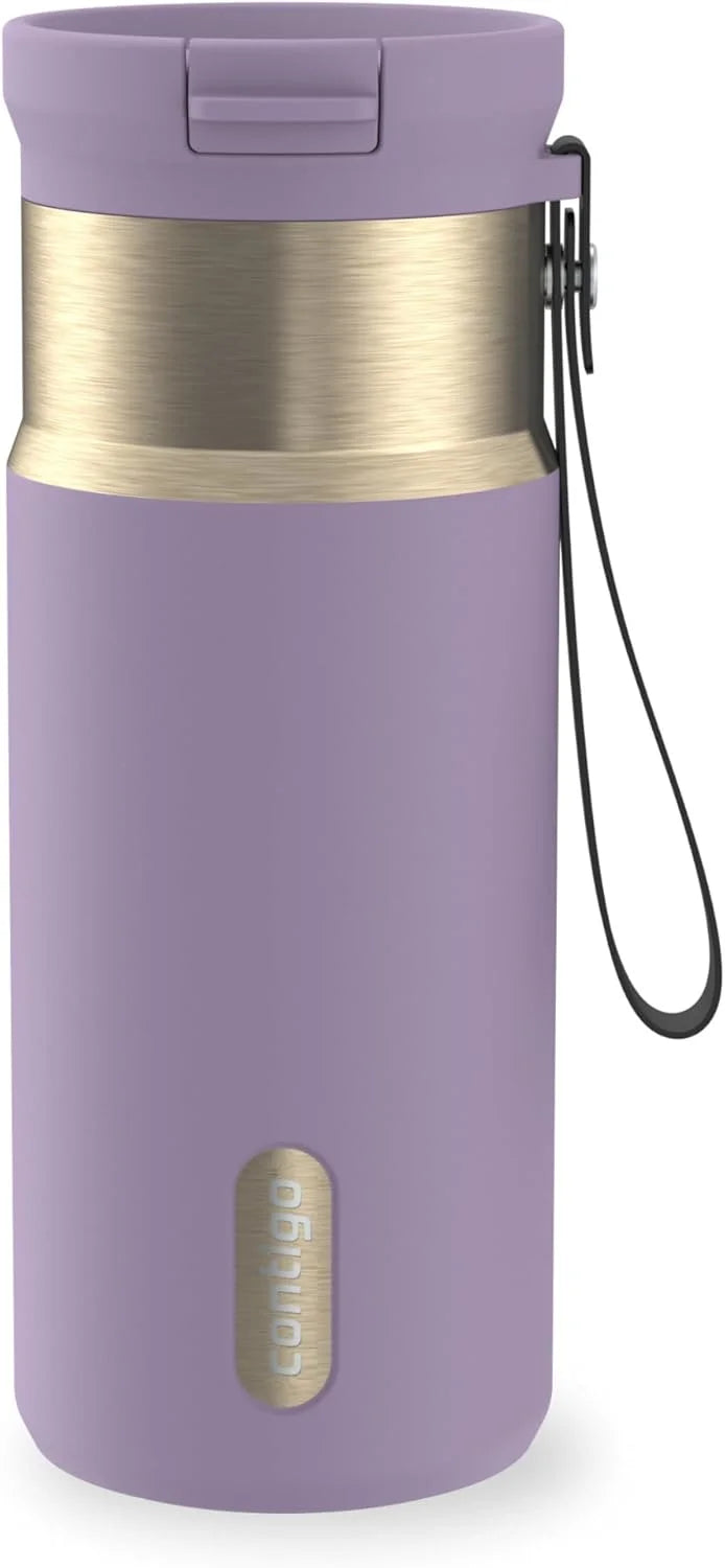 Contigo SnapSeal 24 oz Stainless Steel Vacuum-Insulated Water Bottle with Leakproof AutoClose Lid, Carry Strap & Reusable Straw, BPA-Free & Lead-Free, Dishwasher Safe
