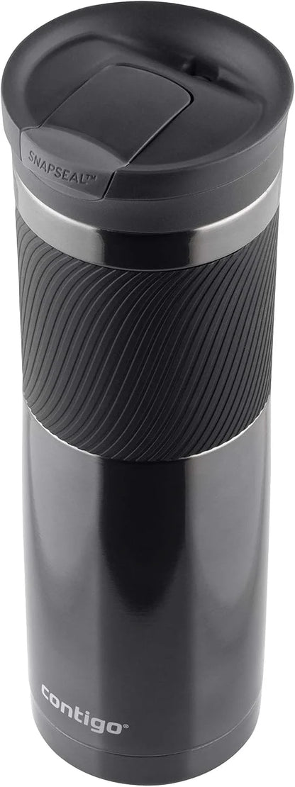 Contigo Byron Snapseal Travel Mug, Stainless Steel Thermal mug, vacuum flask, leakproof tumbler, coffee mug with BPA free Easy-Clean Lid, 470 ml, Vivacious