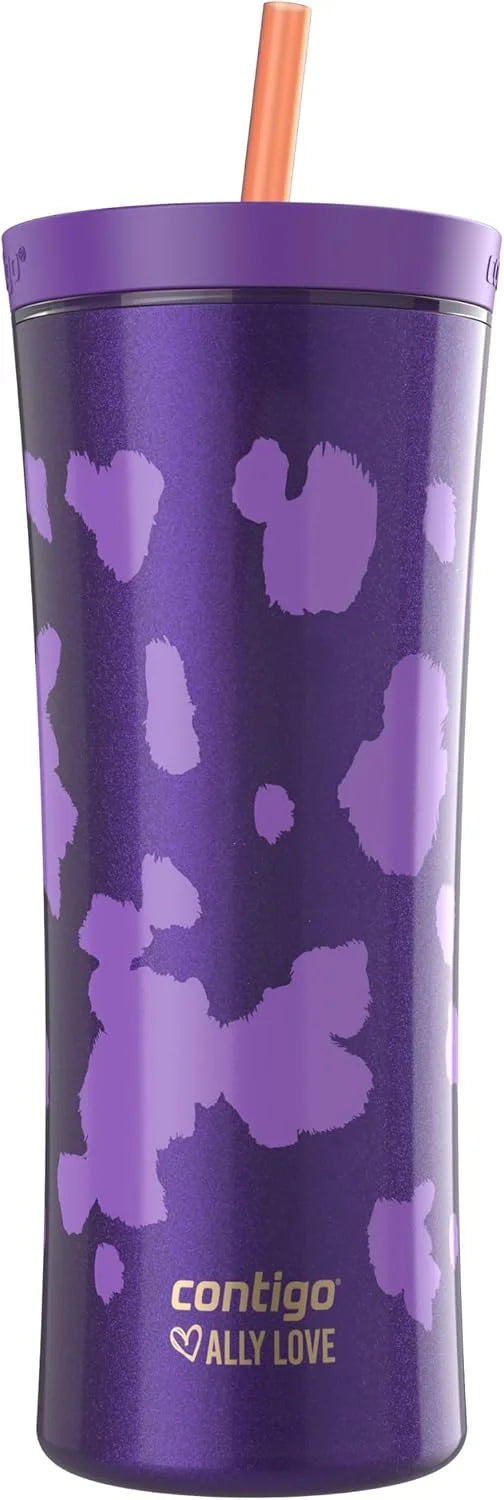 Contigo x Ally Love Shake & Go Tumbler, Autoclose Lid, Leak Proof, 20oz, Licorice