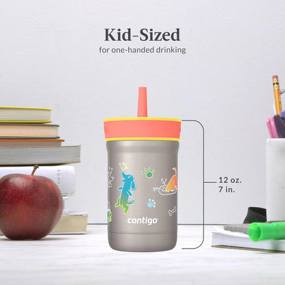 Contigo Leighton Insulated Straw Tumbler, 12 oz, Spacecraft/Juniper Lid