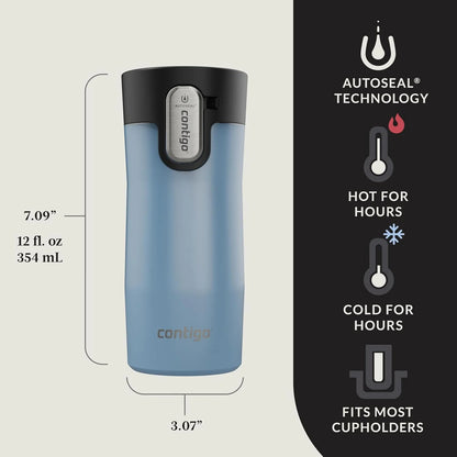 Contigo AUTOSEAL West Loop Vacuum-Insulated Stainless Steel Travel Mug with Easy-Clean Lid 24 oz Crystal Agave