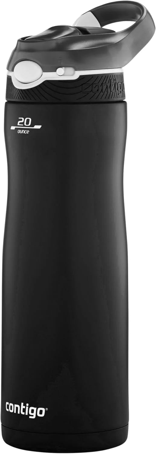 Contigo Ashland Chill Water Bottle with Straw, Keeps drinks cool for 24 h, insulated Stainless Steel Drinking Bottle, Leak-Proof Thermal Bottle, Sports Bottle for gym, Bike, Hiking, 590 ml