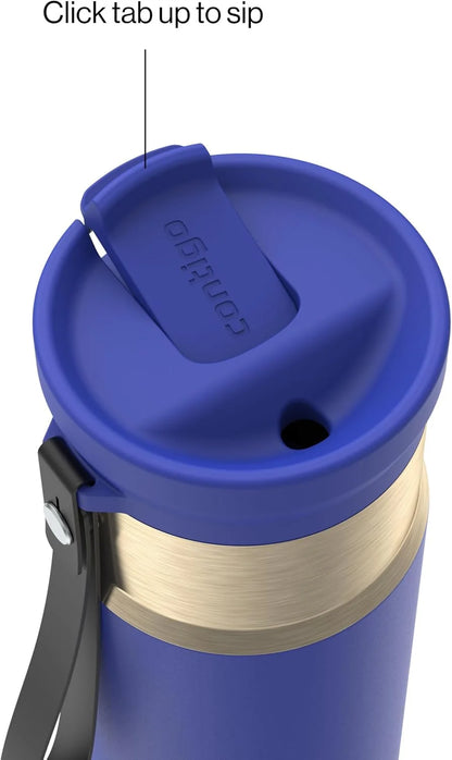 Contigo SnapSeal 24 oz Stainless Steel Vacuum-Insulated Water Bottle with Leakproof AutoClose Lid, Carry Strap & Reusable Straw, BPA-Free & Lead-Free, Dishwasher Safe