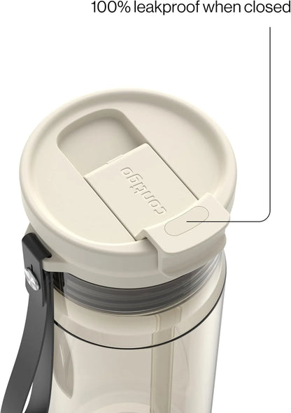 Contigo DualSip 24 oz Tritan Plastic Water Bottle with Carry Strap & 2-in-1 Leakproof Lid (Straw or Spout), BPA-Free, Dishwasher Safe