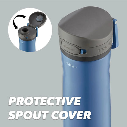 Contigo Jackson Chill Drink Bottle, Large BPA-Free Stainless Steel, 100% Leakproof, Keeps Drinks Cool Up to 24 Hours; Insulated Bottle for Sports, Cycling, Jogging, Hiking, 590 ml
