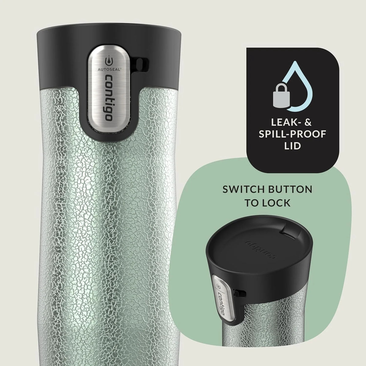 Contigo AUTOSEAL West Loop Vacuum-Insulated Stainless Steel Travel Mug with Easy-Clean Lid 24 oz Crystal Agave