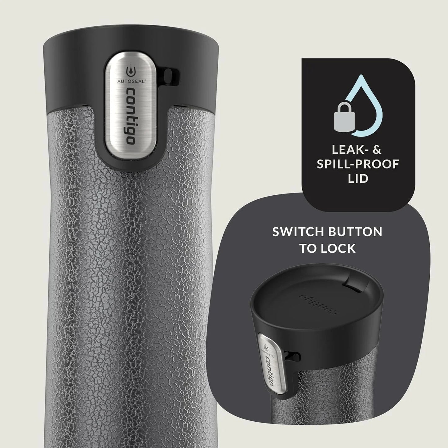 Contigo AUTOSEAL West Loop Vacuum-Insulated Stainless Steel Travel Mug with Easy-Clean Lid 24 oz Crystal Agave