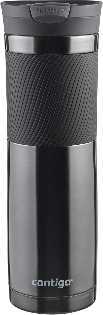 Contigo Byron Snapseal Travel Mug, Stainless Steel Thermal mug, vacuum flask, leakproof tumbler, coffee mug with BPA free Easy-Clean Lid, 470 ml, Vivacious