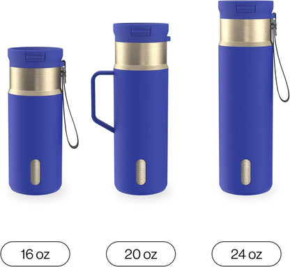 Contigo SnapSeal 24 oz Stainless Steel Vacuum-Insulated Water Bottle with Leakproof AutoClose Lid, Carry Strap & Reusable Straw, BPA-Free & Lead-Free, Dishwasher Safe