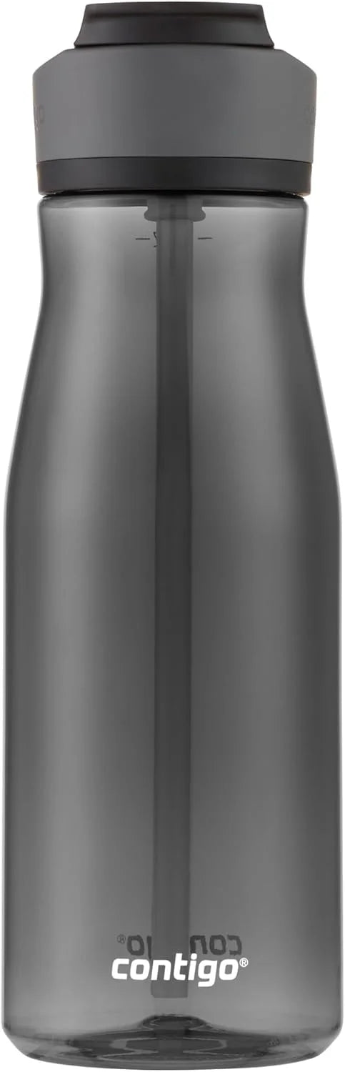 Contigo Ashland 2.0 Water Bottle with Straw and Leak-Proof Locking Lid, BPA-Free Plastic, Dishwasher Safe, Licorice, 40 oz (1.18 L)