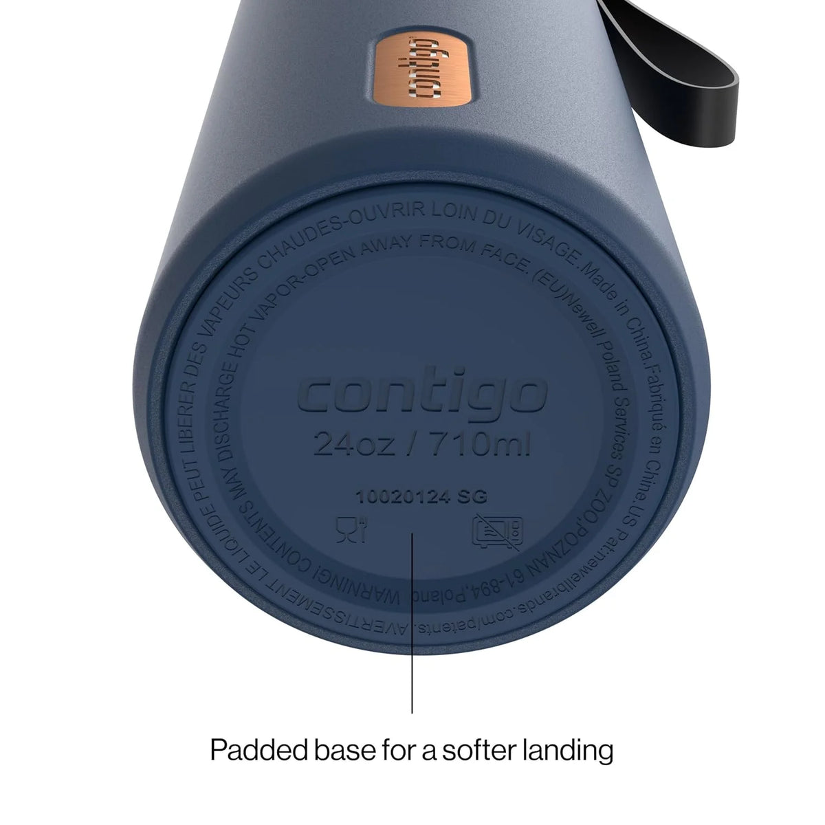 Contigo DualSip 24 oz Stainless Steel Vacuum-Insulated Water Bottle with Carry Strap & 2-in-1 Leakproof Lid (Straw or Spout), BPA-Free & Lead-Free, Dishwasher Safe