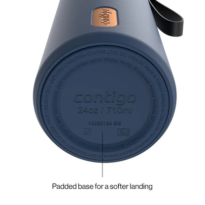 Contigo DualSip 24 oz Stainless Steel Vacuum-Insulated Water Bottle with Carry Strap & 2-in-1 Leakproof Lid (Straw or Spout), BPA-Free & Lead-Free, Dishwasher Safe