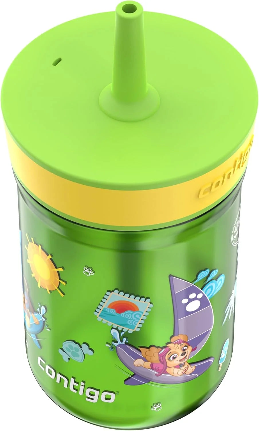 Contigo Kids’ Leighton Straw Tumbler with Spill-Proof Leak-Proof Lid 14oz Juniper/Blue Forest