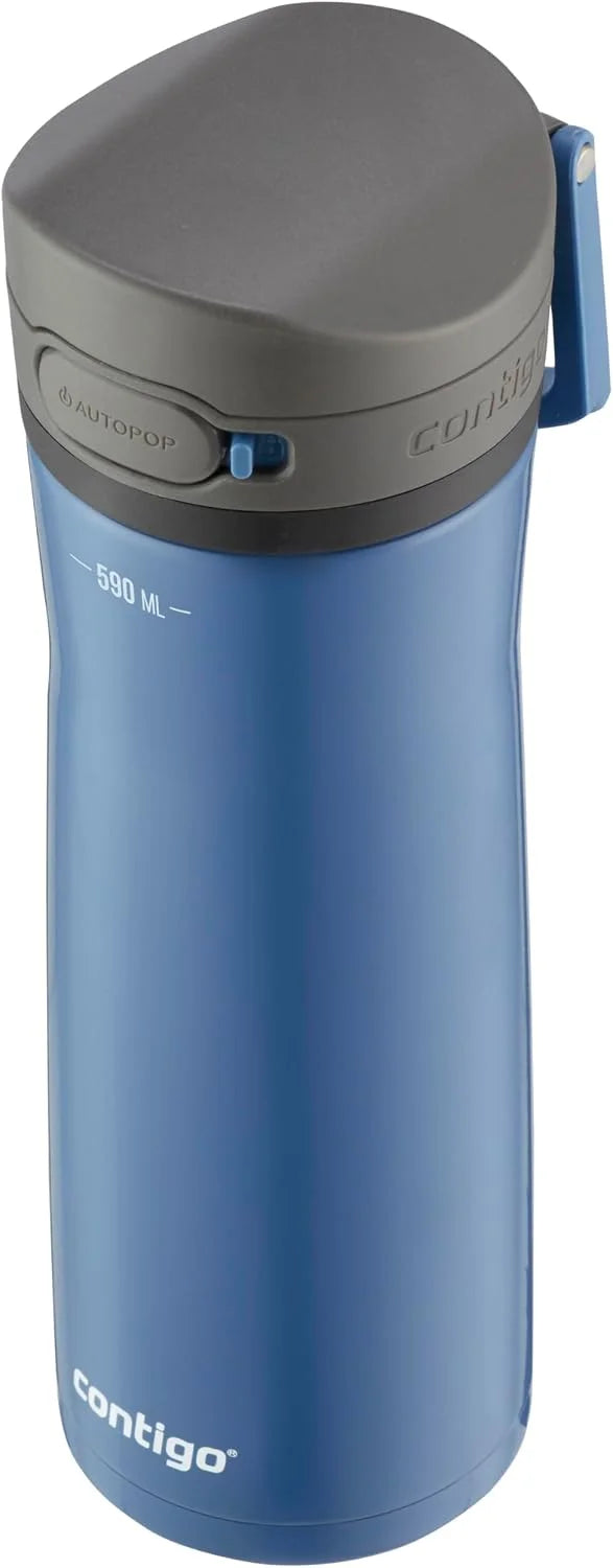 Contigo Jackson Chill Drink Bottle, Large BPA-Free Stainless Steel, 100% Leakproof, Keeps Drinks Cool Up to 24 Hours; Insulated Bottle for Sports, Cycling, Jogging, Hiking, 590 ml