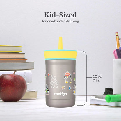 Contigo Leighton Insulated Straw Tumbler, 12 oz, Spacecraft/Juniper Lid