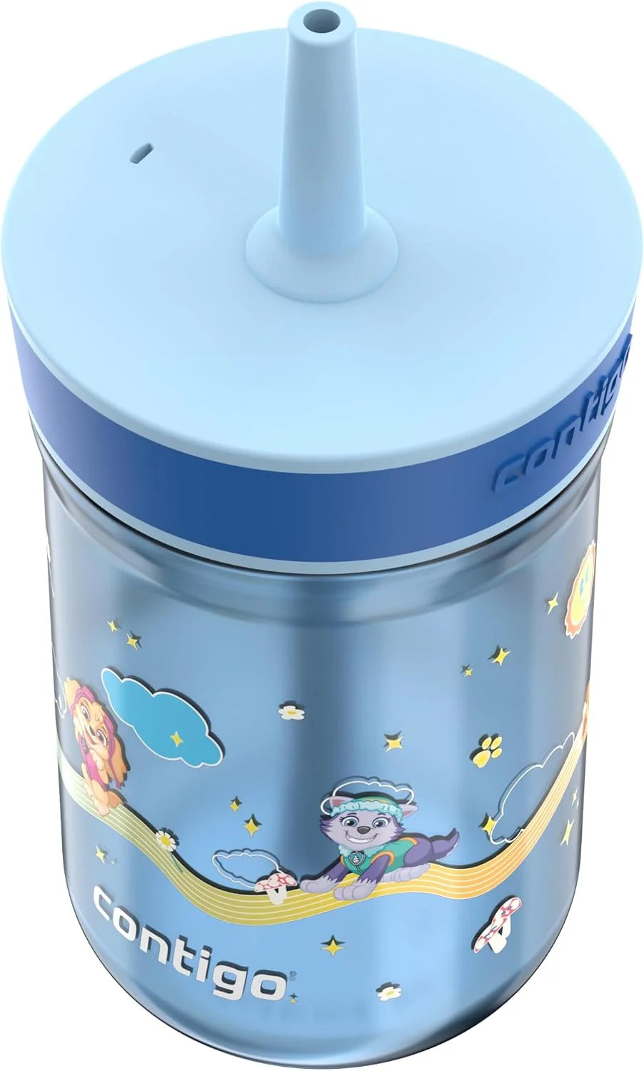 Contigo Kids’ Leighton Straw Tumbler with Spill-Proof Leak-Proof Lid 14oz Juniper/Blue Forest
