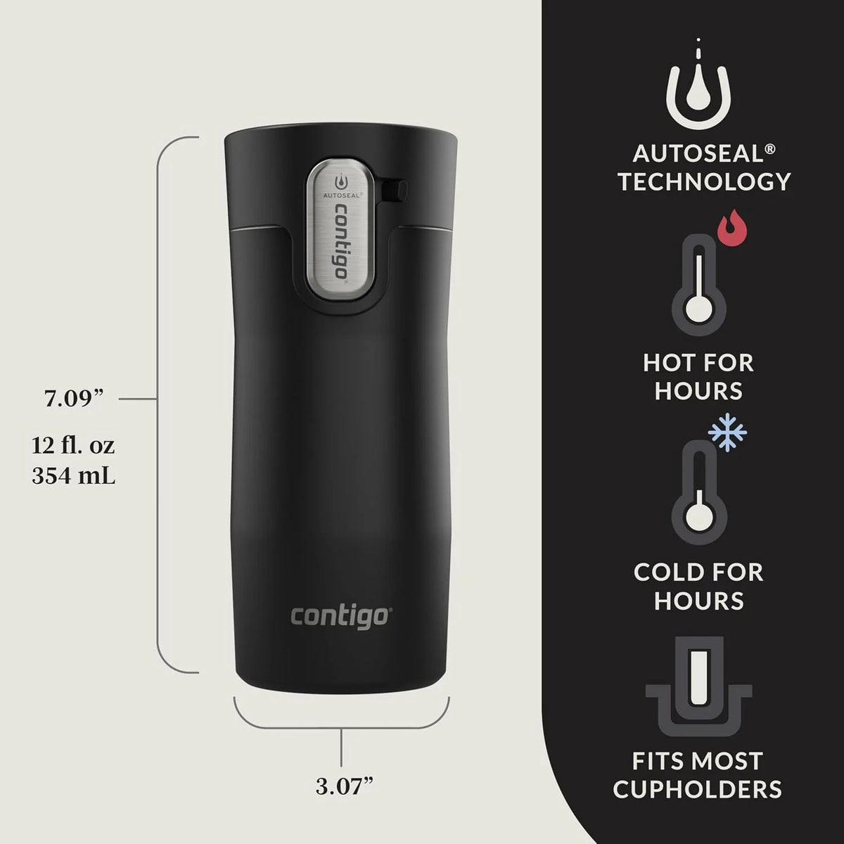 Contigo AUTOSEAL West Loop Vacuum-Insulated Stainless Steel Travel Mug with Easy-Clean Lid 24 oz Crystal Agave