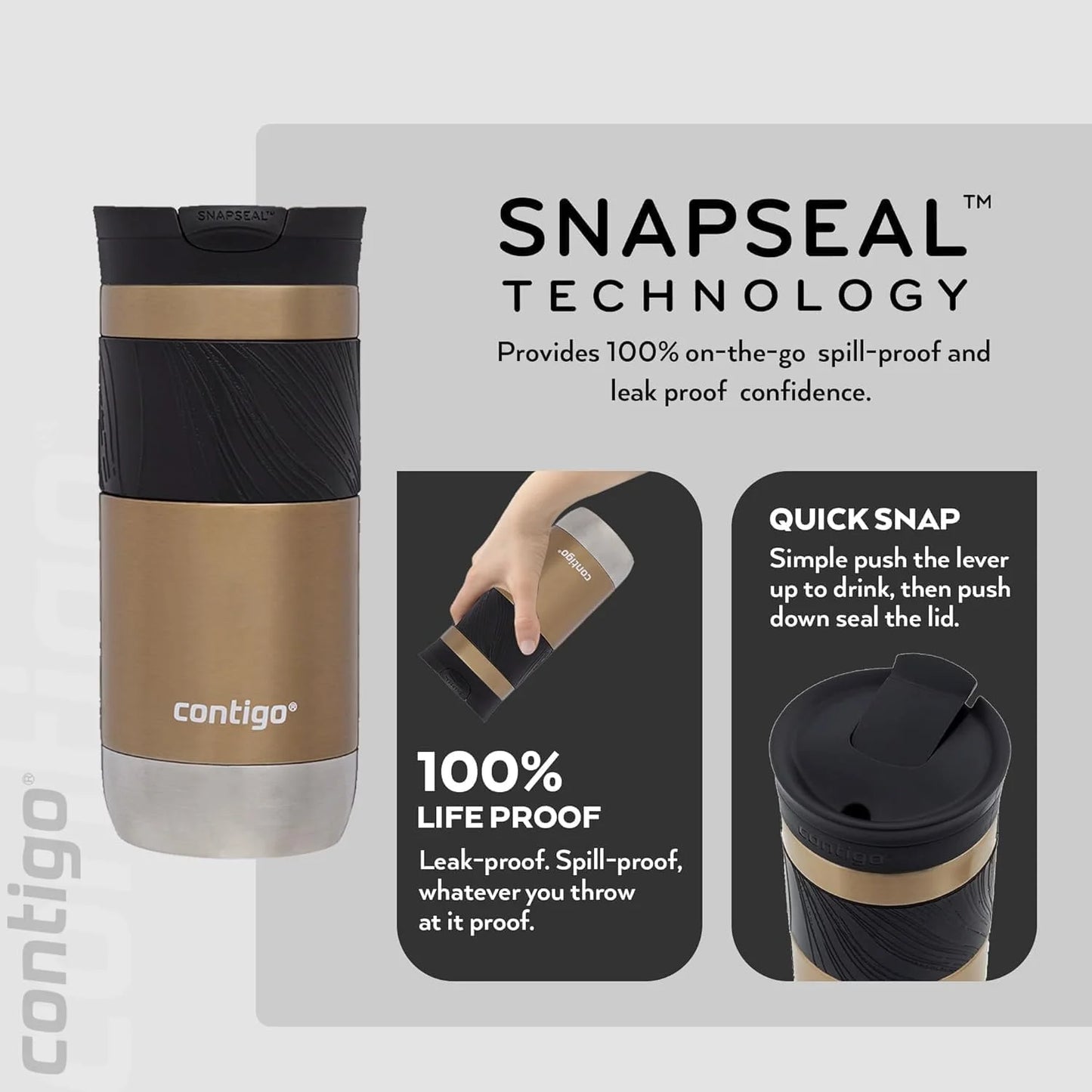 Contigo Byron 2.0 SNAPSEAL™ Travel Mug, 470 ml, Chardonnay