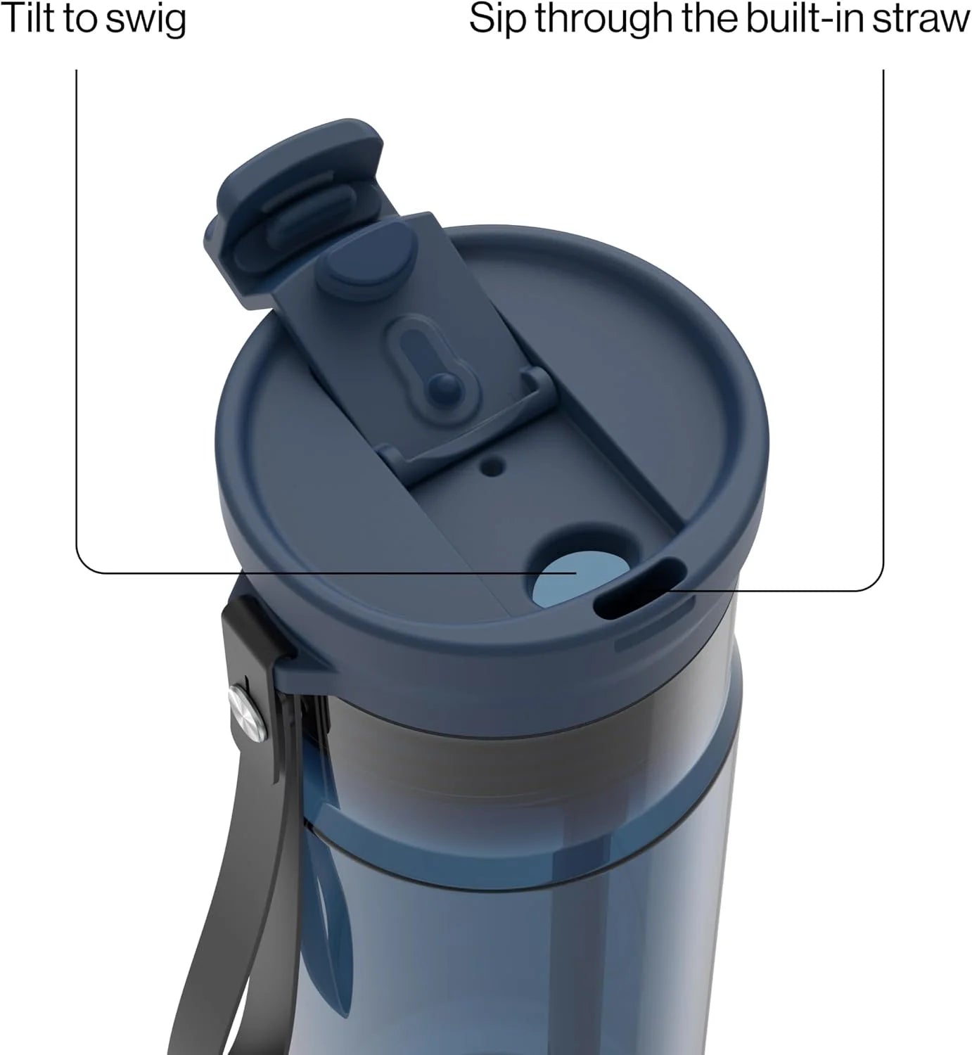 Contigo DualSip 24 oz Tritan Plastic Water Bottle with Carry Strap & 2-in-1 Leakproof Lid (Straw or Spout), BPA-Free, Dishwasher Safe
