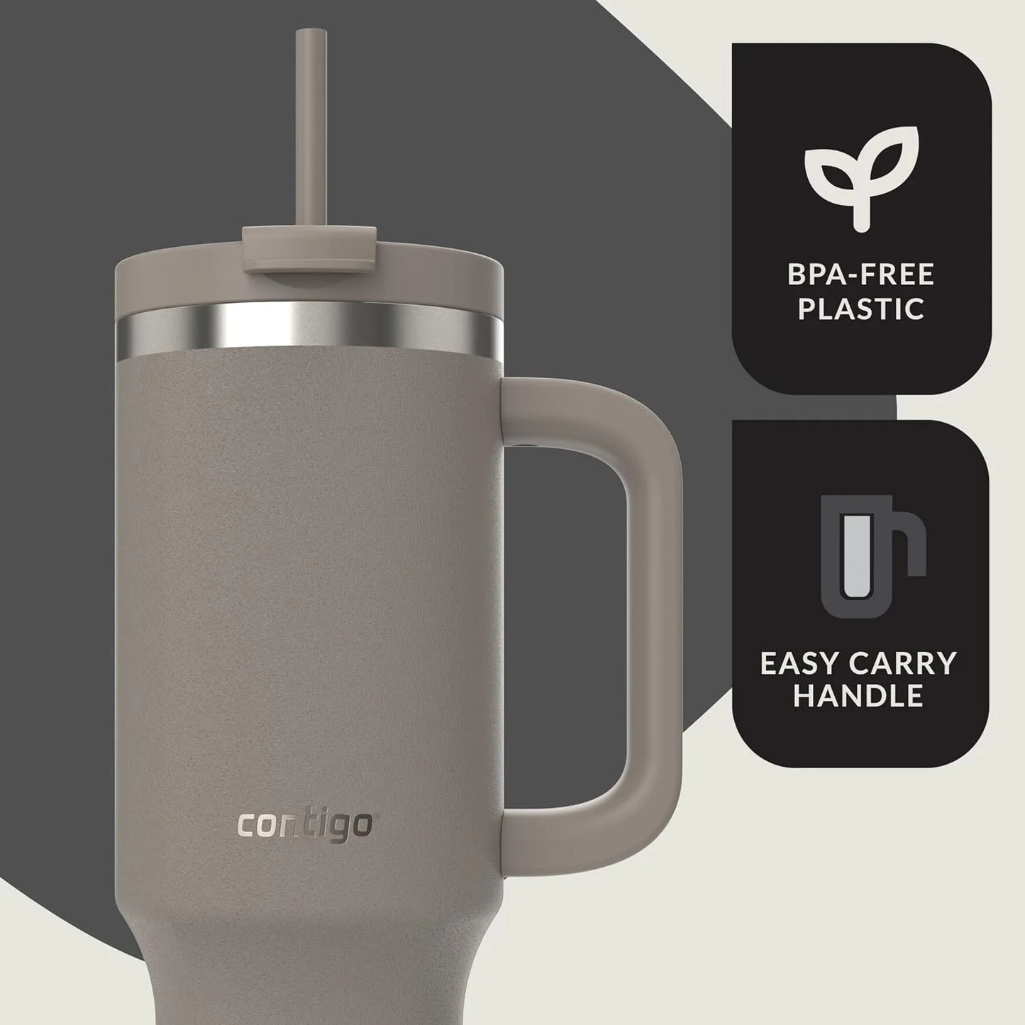 Contigo Streeterville 40oz Tumbler, Stainless Steel Vacuum Insulated, Leak-Proof, Cold for 29 Hours, Salt