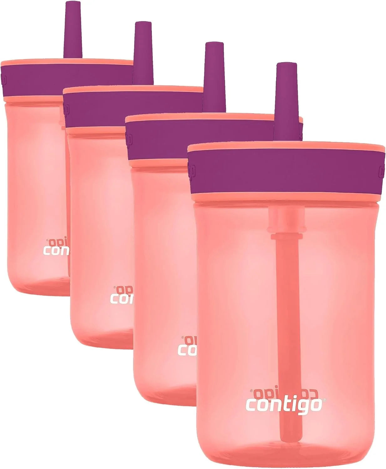 Contigo Kids’ Leighton Straw Tumbler with Spill-Proof Leak-Proof Lid 14oz Juniper/Blue Forest