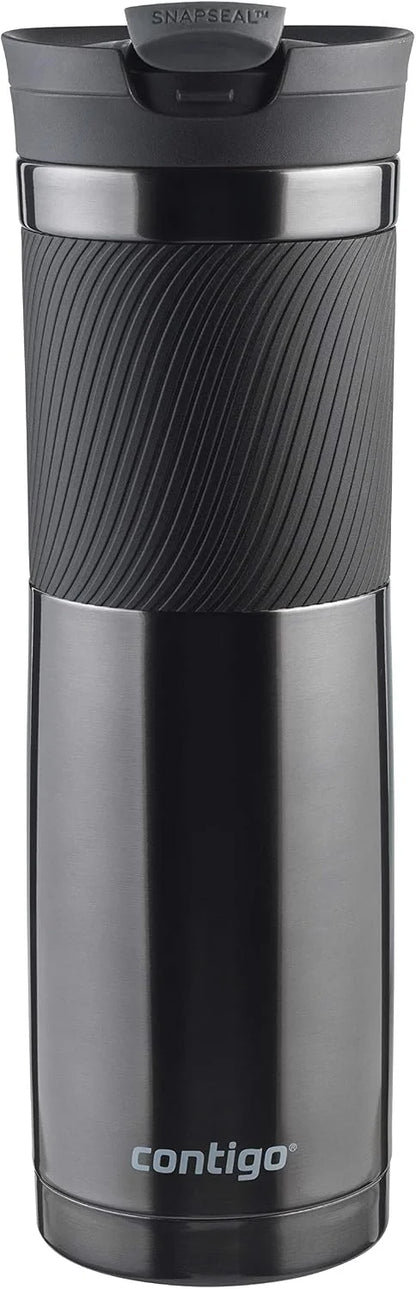 Contigo Byron Snapseal Travel Mug, Stainless Steel Thermal mug, vacuum flask, leakproof tumbler, coffee mug with BPA free Easy-Clean Lid, 470 ml, Vivacious