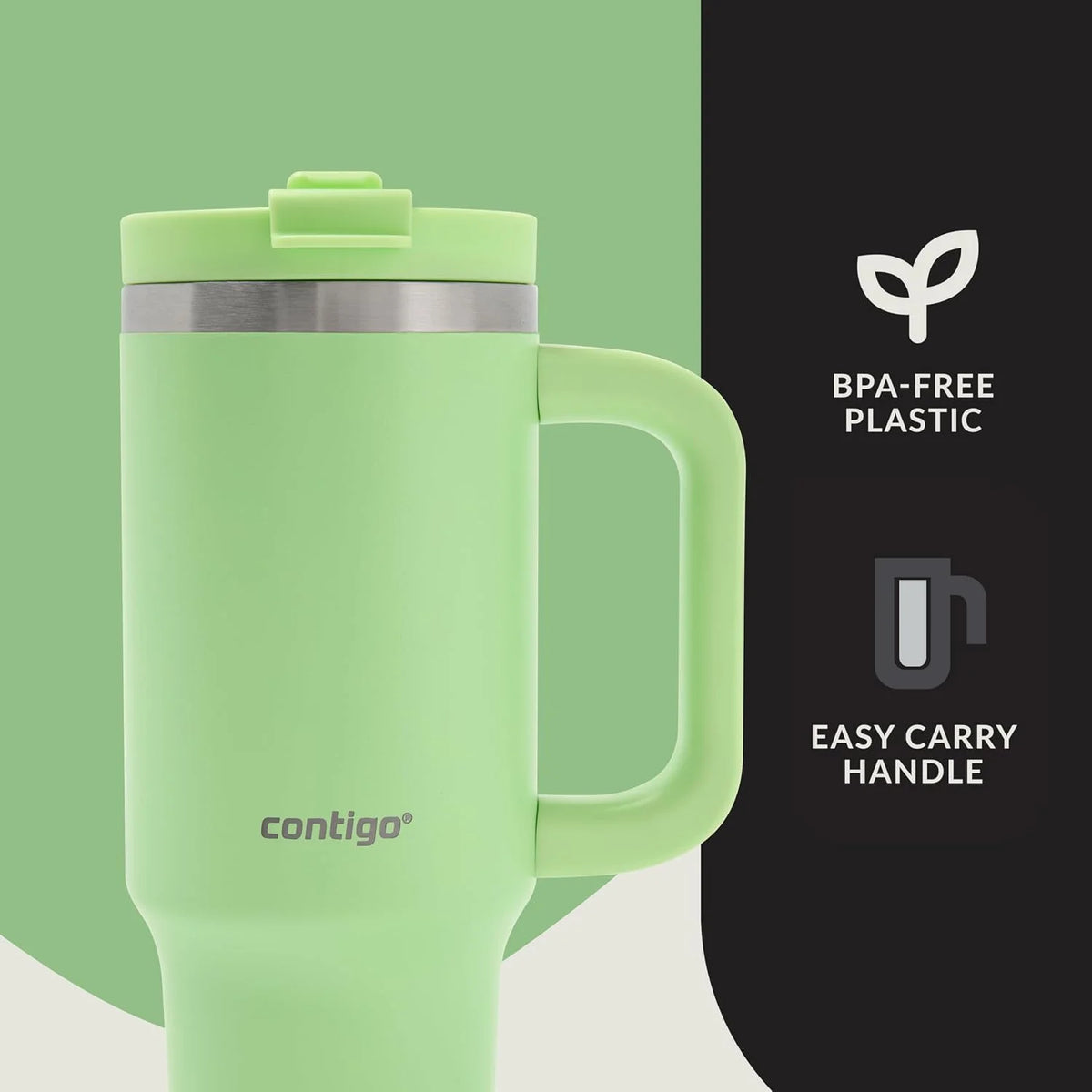 Contigo Streeterville 30oz Tumbler, Stainless Steel Vacuum Insulated, Leak-Proof, Cold for 29 Hours, Fits in cupholders, Cucumber