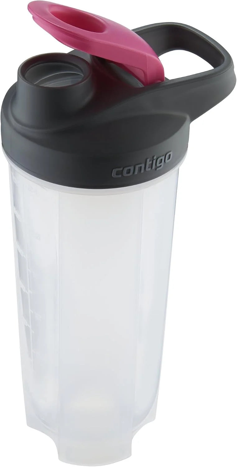Contigo Shake & Go Fit Shaker Bottle, 28 oz., Neon Pink Lid