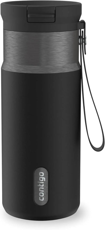 Contigo SnapSeal 24 oz Stainless Steel Vacuum-Insulated Water Bottle with Leakproof AutoClose Lid, Carry Strap & Reusable Straw, BPA-Free & Lead-Free, Dishwasher Safe