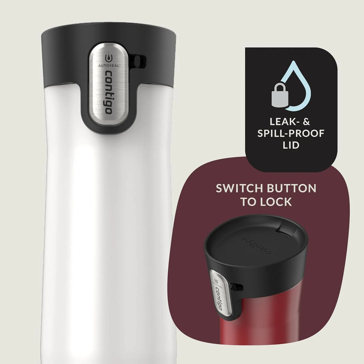 Contigo AUTOSEAL West Loop Vacuum-Insulated Stainless Steel Travel Mug with Easy-Clean Lid 24 oz Crystal Agave