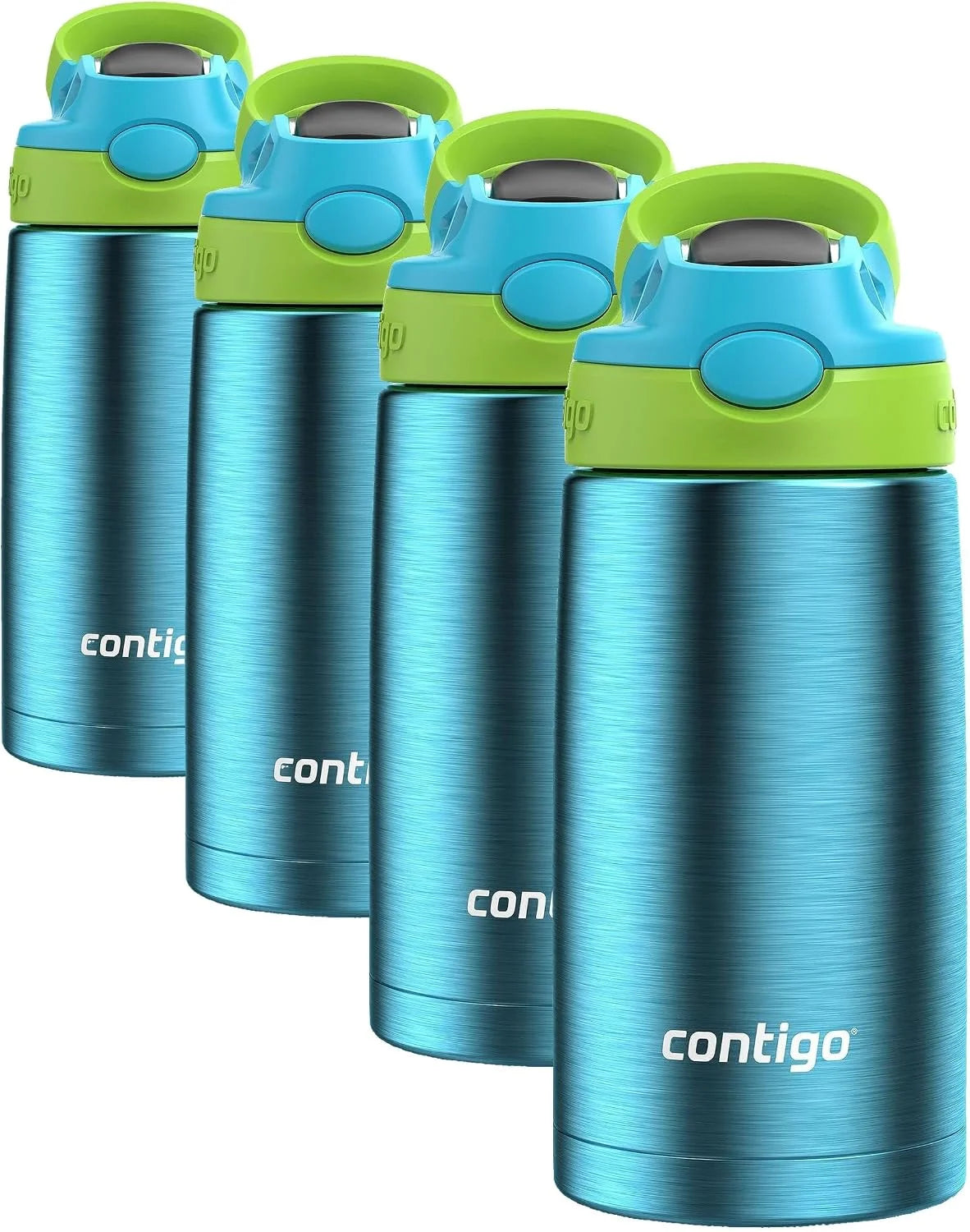 Contigo AUTOSPOUT Water Bottle, 13 oz, Coral Blue/Poppy