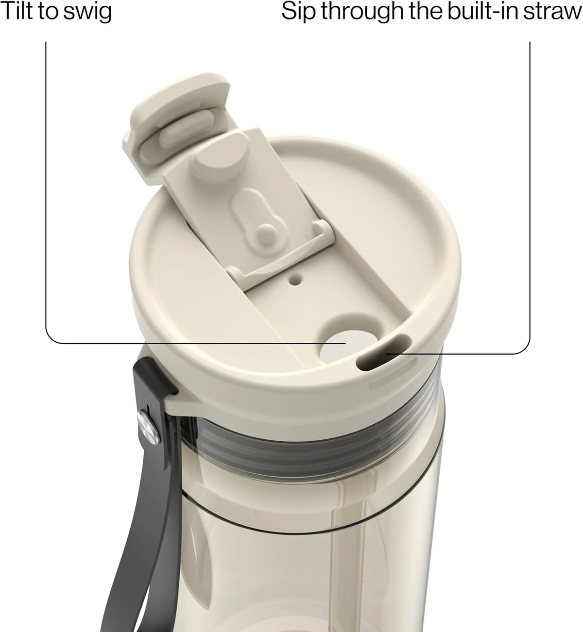 Contigo DualSip 24 oz Tritan Plastic Water Bottle with Carry Strap & 2-in-1 Leakproof Lid (Straw or Spout), BPA-Free, Dishwasher Safe